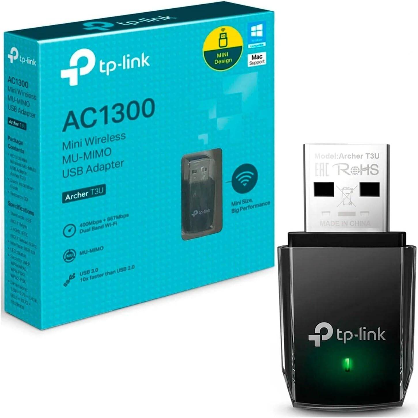 TPLink WiFi USB Adapter AC Dual Band AC1300 Archer T3U TPLink WiFi USB Adapter AC Dual Band AC1300 Archer T3U
